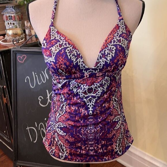 Athleta Sz S Strappy Halter Swim Tankini - Picture 2 of 9